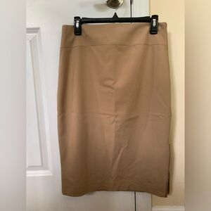 Express tan side zip pencil skirt size 10